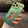 Carina Custodia per Telefono Capibara Tè al Latte Cartoon Placcata Argento IMD per iPhone 17 11 12 13 14 15 16 Pro Max 16E X XS XR Cover