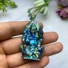 1pc Healing Crystal Labradorite Buddha Carving - High-Quality Natural Gemstone Home Decor Amulet