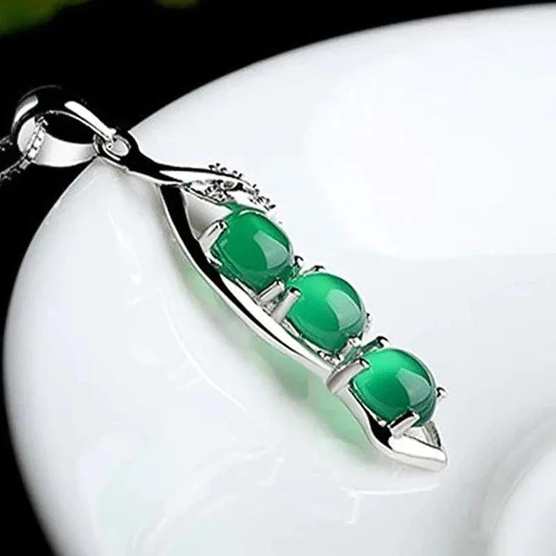 Luxury Wedding Necklace For Women Green Cubic Zirconia Trendy Party Jewelry Elegant Accessory  Design