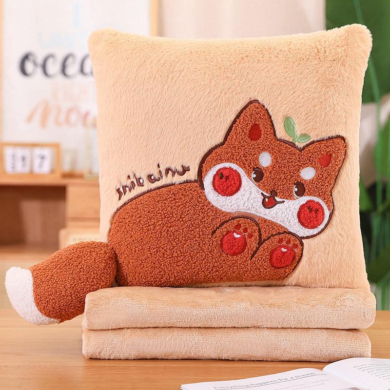 

Подушка-одеяло Маленький Динозаврик Два-в-одном Милый Мультяшный Подушка-одеяло для Сна Офисная Поясничная Подушка Pillow 40 * 40cm