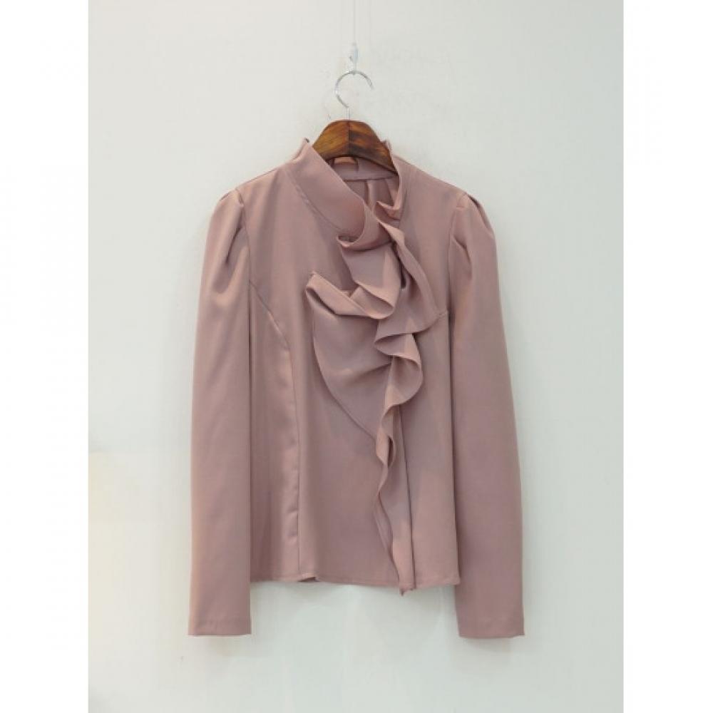 Style Latte Lovely Frill Chiffon Office Daily Blouse