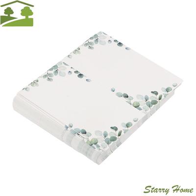 50 Stück Blanko Grüne Blatt Tisch Platzkarten Gefaltet Elegant Nachrichten Einstellungskarte Papier Gezeltete Namenskarte
