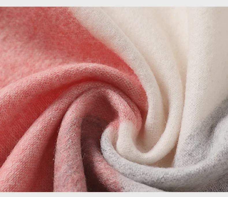 2024 Women's Winter British Style Scarf: 100% Pure Australian Wool, High-End & Warm