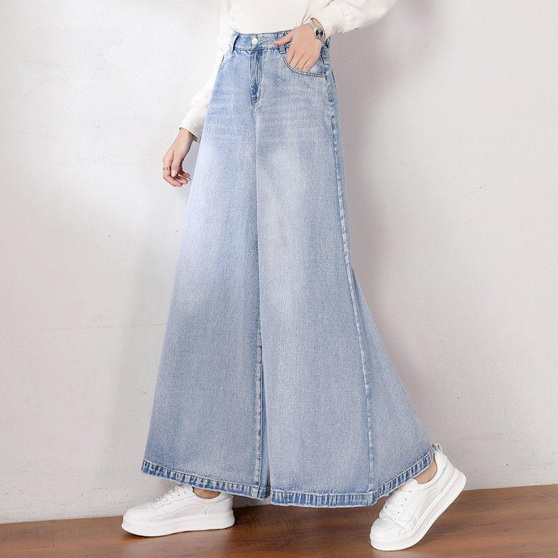 

Women s High-Waist Wide-Leg Cropped Jeans 31 светло-синий