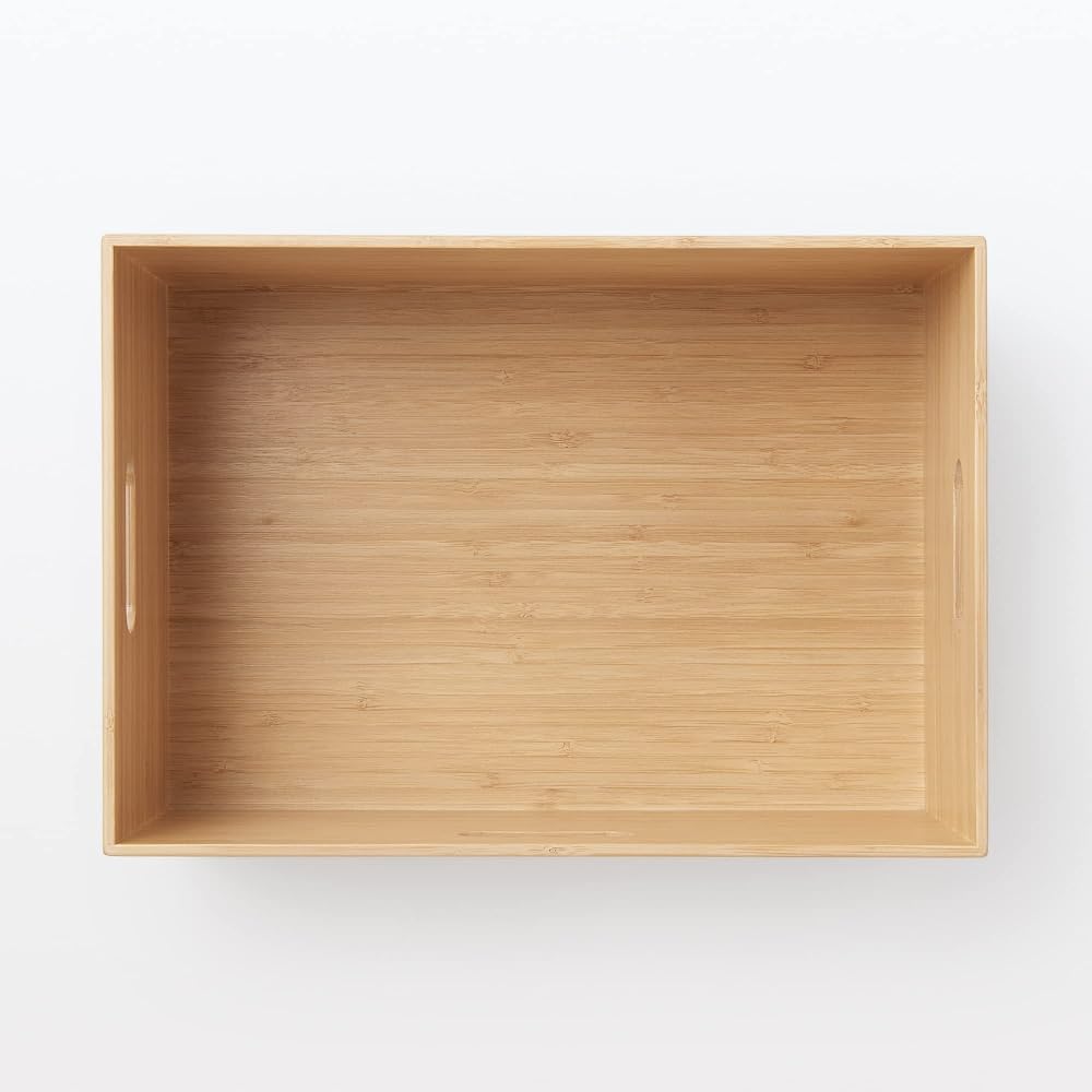MUJI Stackable Bamboo Rectangular Storage Box, Medium, 37cm (W) x 26cm (D) x 165cm (H), Item No.