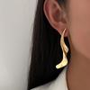 Ingemark Trendy Simple Irregular Spiral Metal Stud Earrings Women Trendy Creative Geometric  Pierced Earring New Year Jewelry