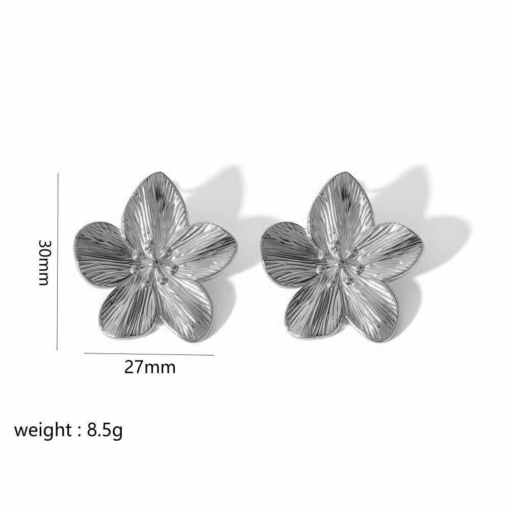 Retro Gold Stainless Steel Butterfly Flower Earrings