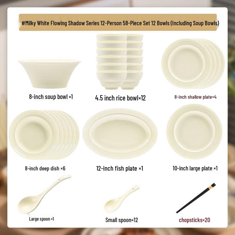 Kangmo Cream Style 58-Piece Dinnerware Set