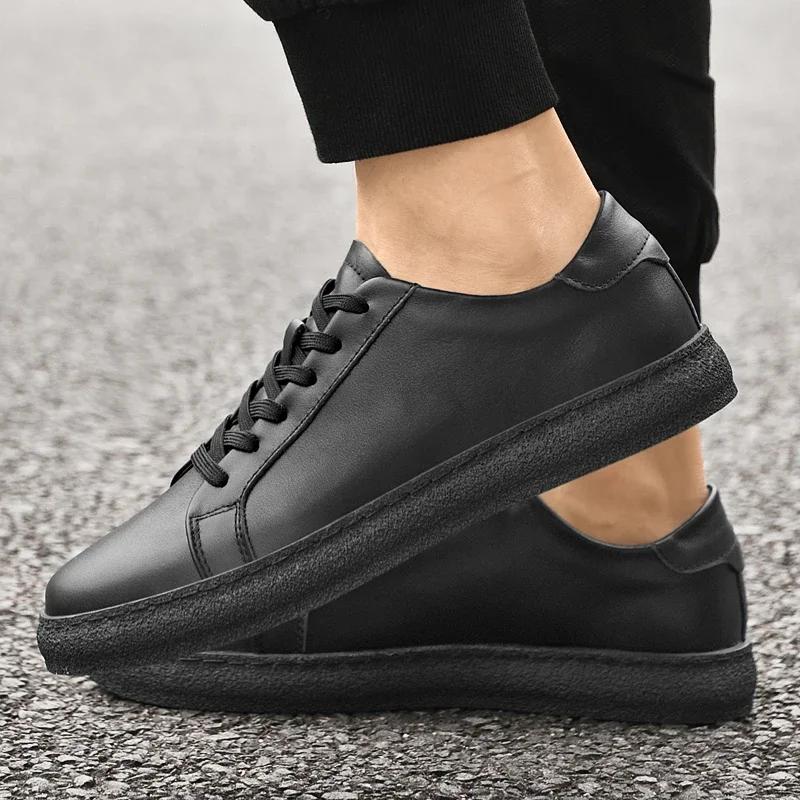 Men's genuine leather vulcanized shoes  luxury brand new designer sneakers fashion Tenis Masculino shoes casual sport shoes