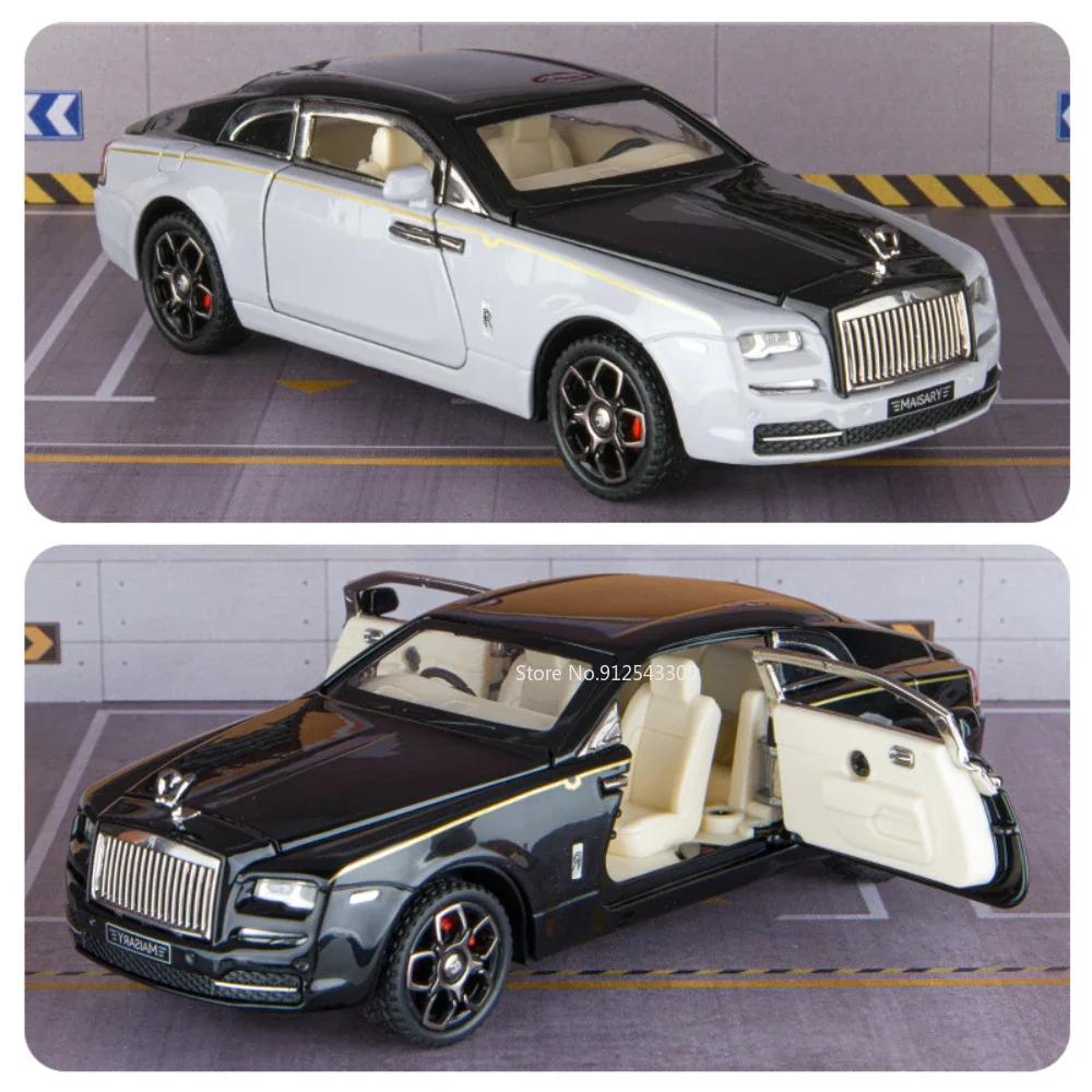 1:32 Scale Rolls Royce Wraith Model Car Toy Diecast Metal Sound Light Doors Opened Luxury Vehicle Models Collection Gifts Boy