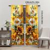 2 Pcs Sunflower butterfly print curtains  suitable for bedroom  living room kitchen decoration  home decoration  window decoration