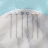 Dangle Earrings for Women Geometric Ball Long Tassel Chain Drop Silver Color Earring Minimalism Ear Line Kpop Jewelry