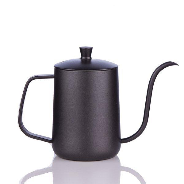 BLACK watering can kettle with lid 600 ml