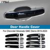 Door Handle Cover For Chevrolet Silverado GMC Sierra 2015- Glossy Black Carbon Fiber Chrome Car Trim Styling Accessories