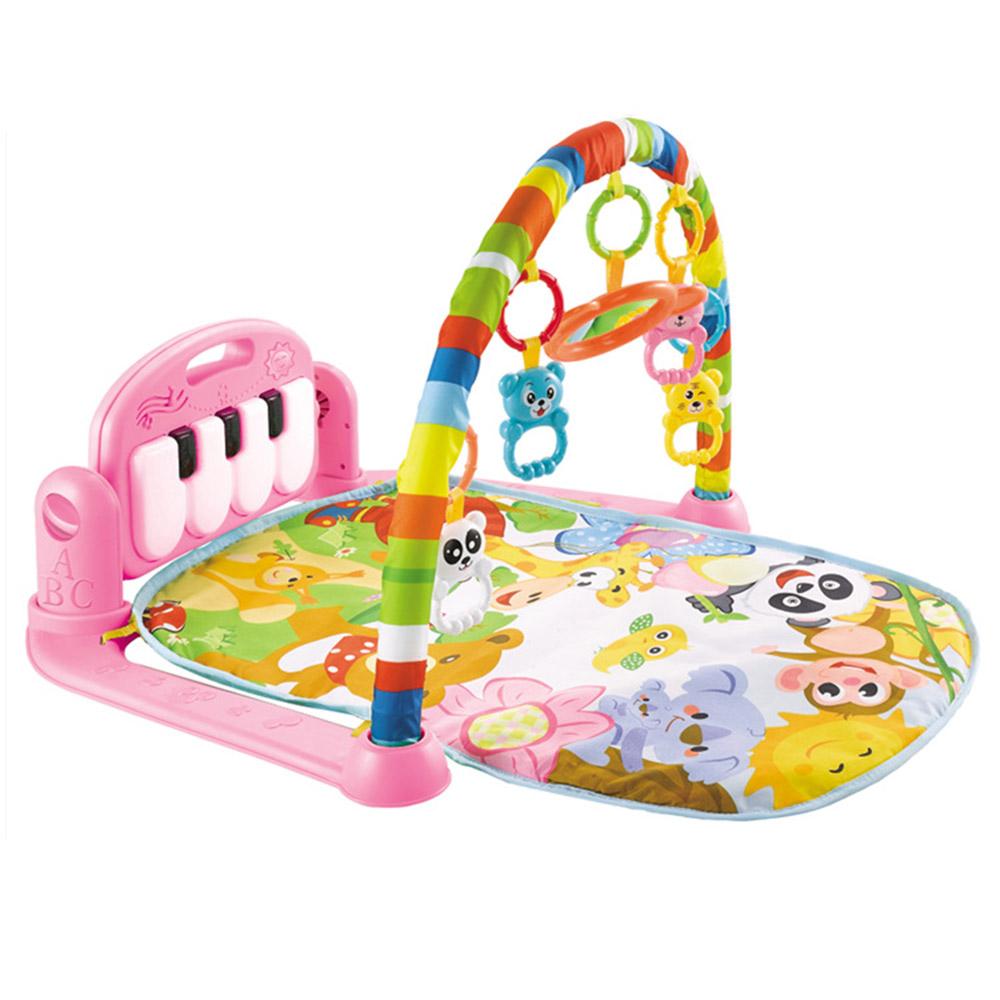 Baby Playmat Kick and Play Piano Gym with Music LED Lights Hanging Toys Mirror Musical Activity