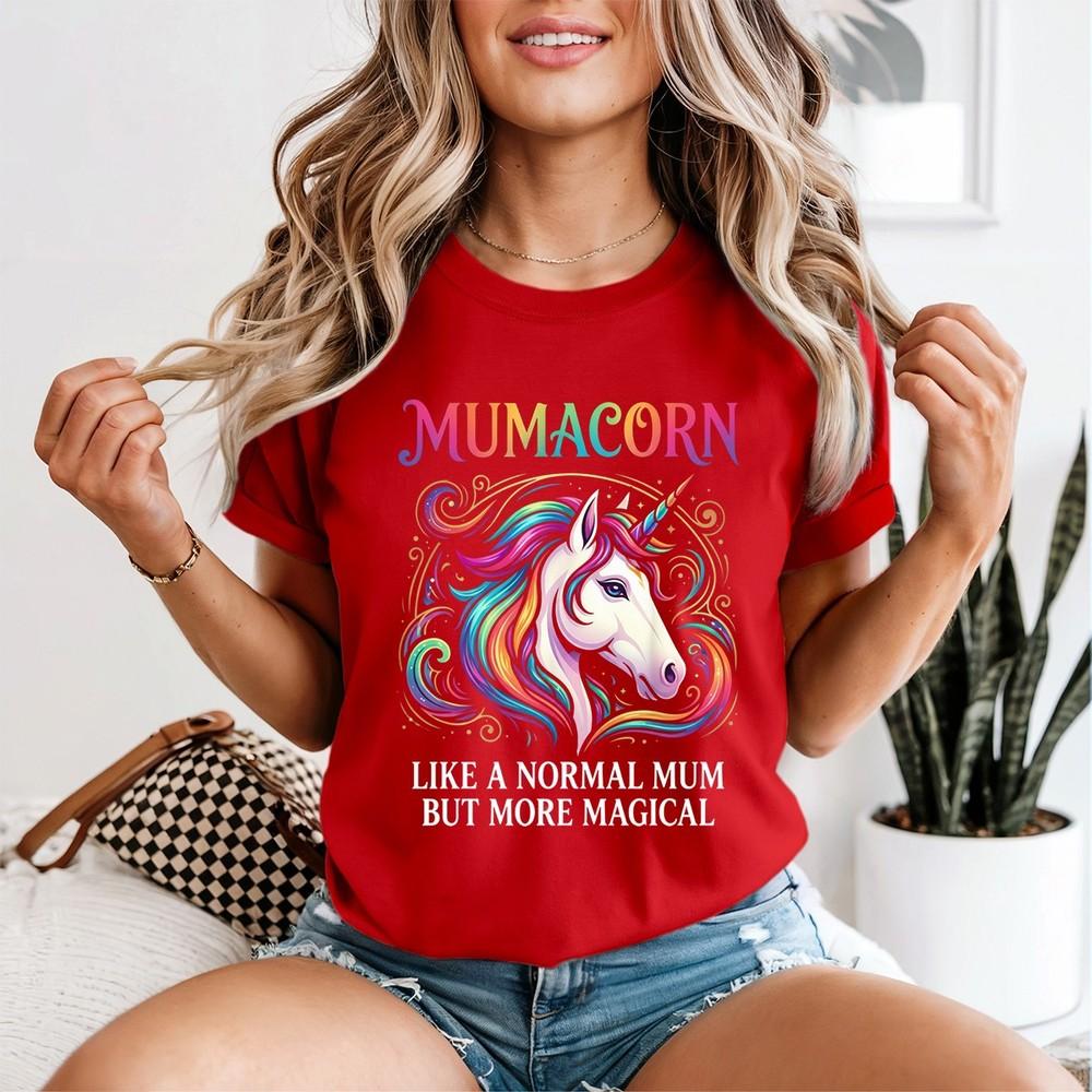Mothers Day Mumacorn Unicorn Face Unisexs T Shirt For New Mums Apparel