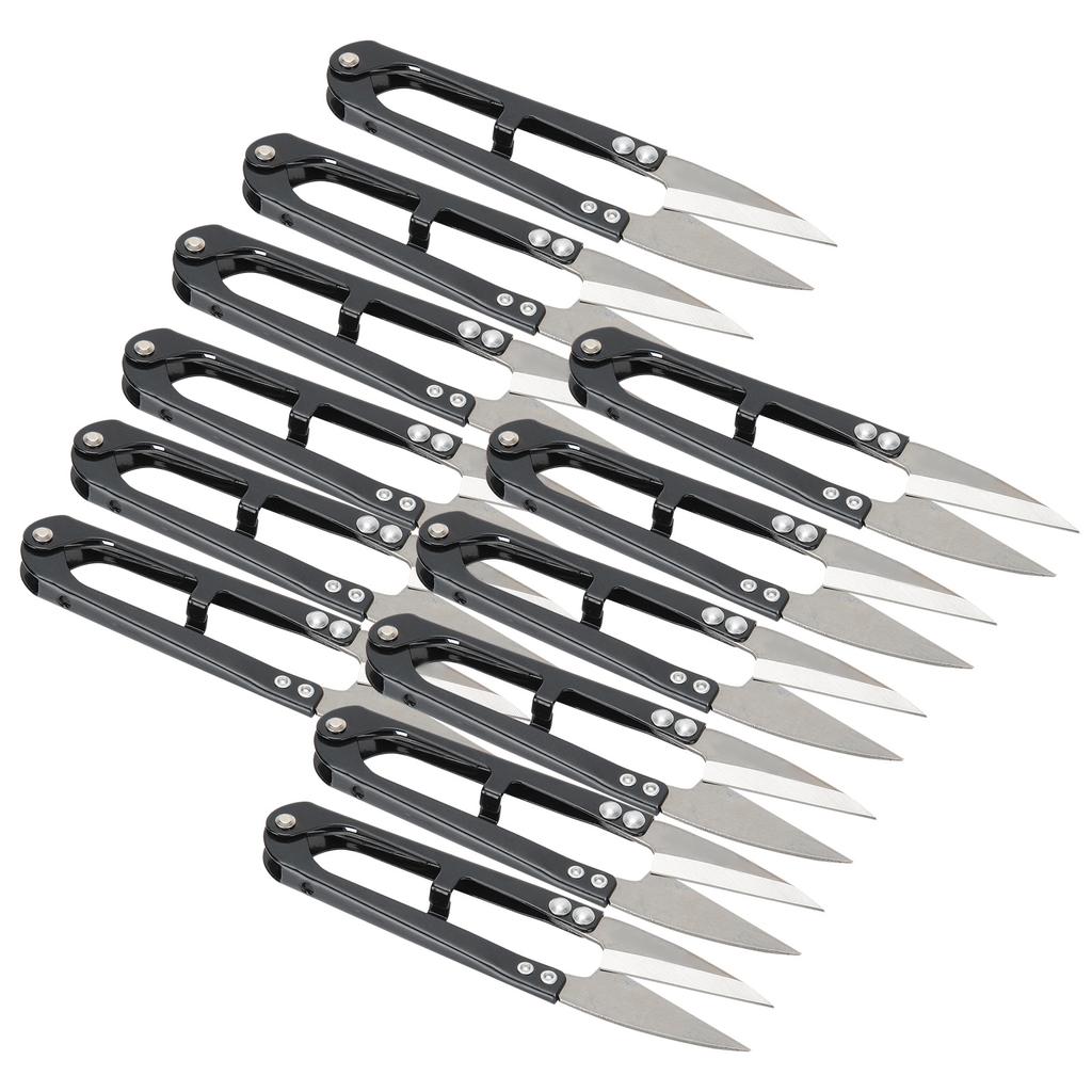 12 Stück Federgarnschere SK5 Hochkohlenstoffstahl U-förmig Kreuzstichgarn DIY Clipper