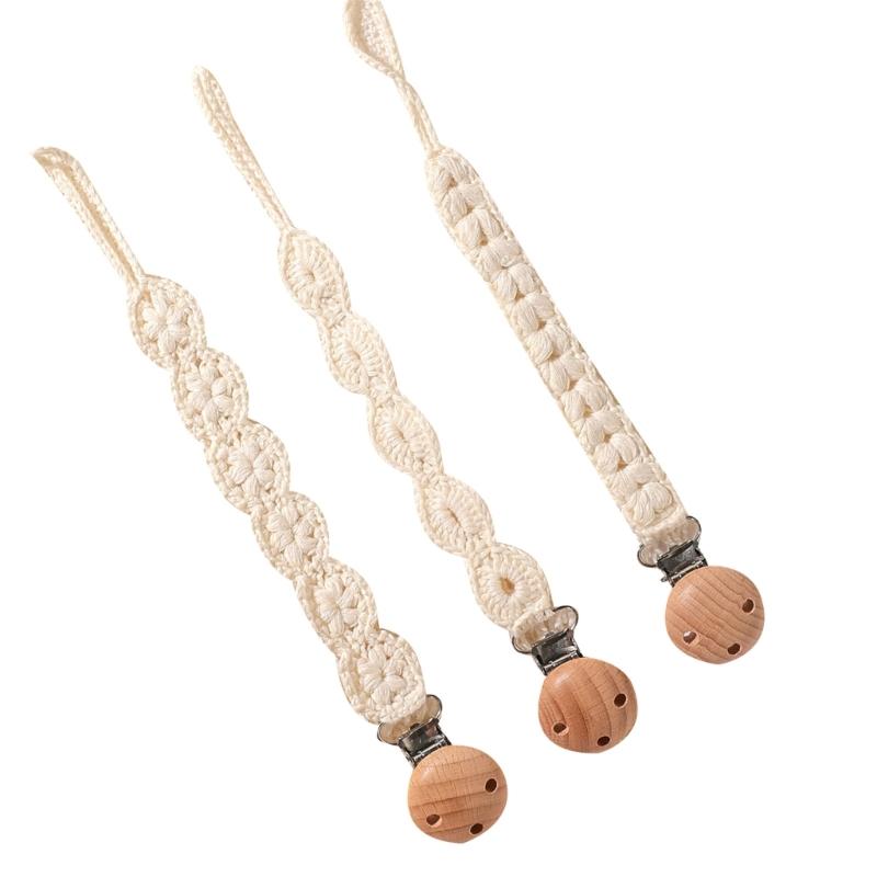 3pcs Newborns Dummy Chain Baby Soother Chain Pacifier Holder Woven Dummy Clip Toddlers Infant Pacifier Strap Baby Supply