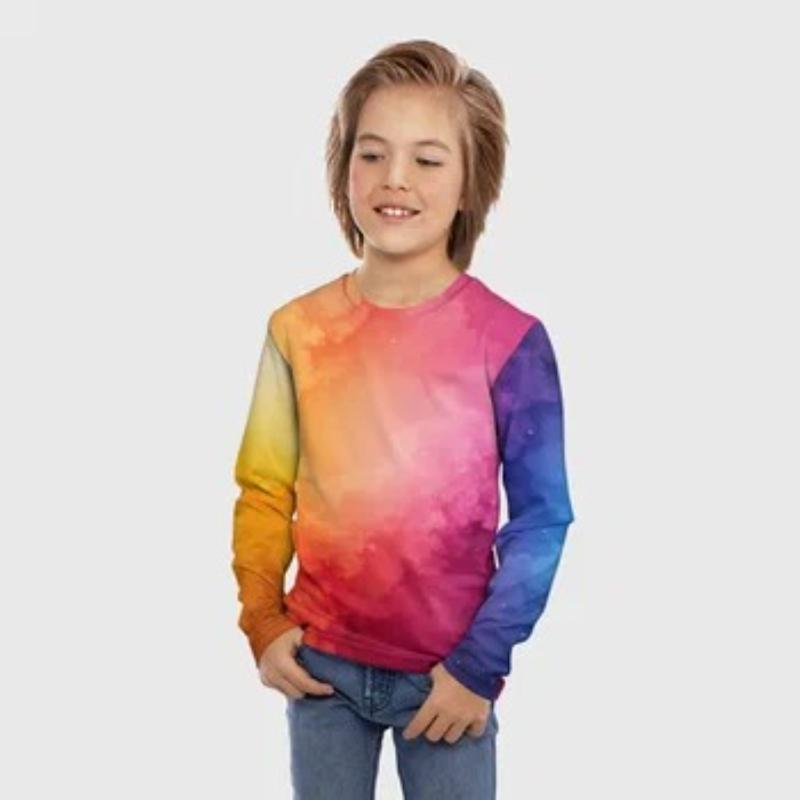 T-Shirts Boys Children's Cartoon Tiger Cat Print Cute Long Sleeved Soft Comfortable Top