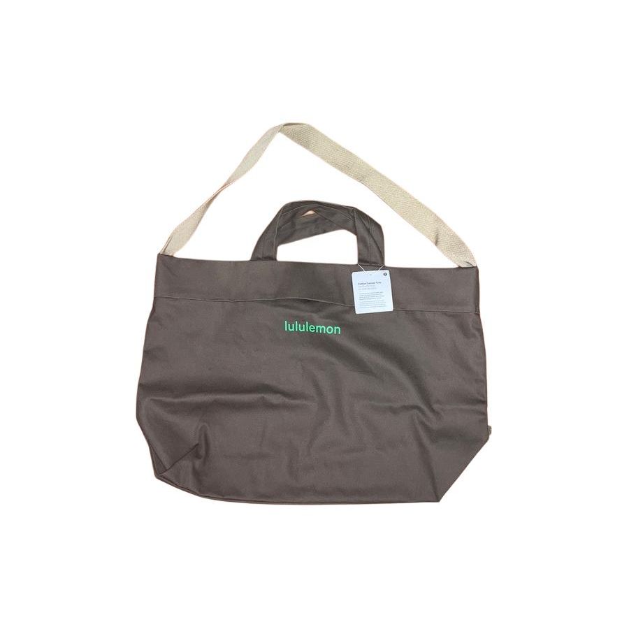 Lululemon Cotton Canvas 26L Letter Logo Print Zipper Closure Shoulder Tote Bag Unisex Tote Bags Brown LU9B99S BrownOne Size 29200₽