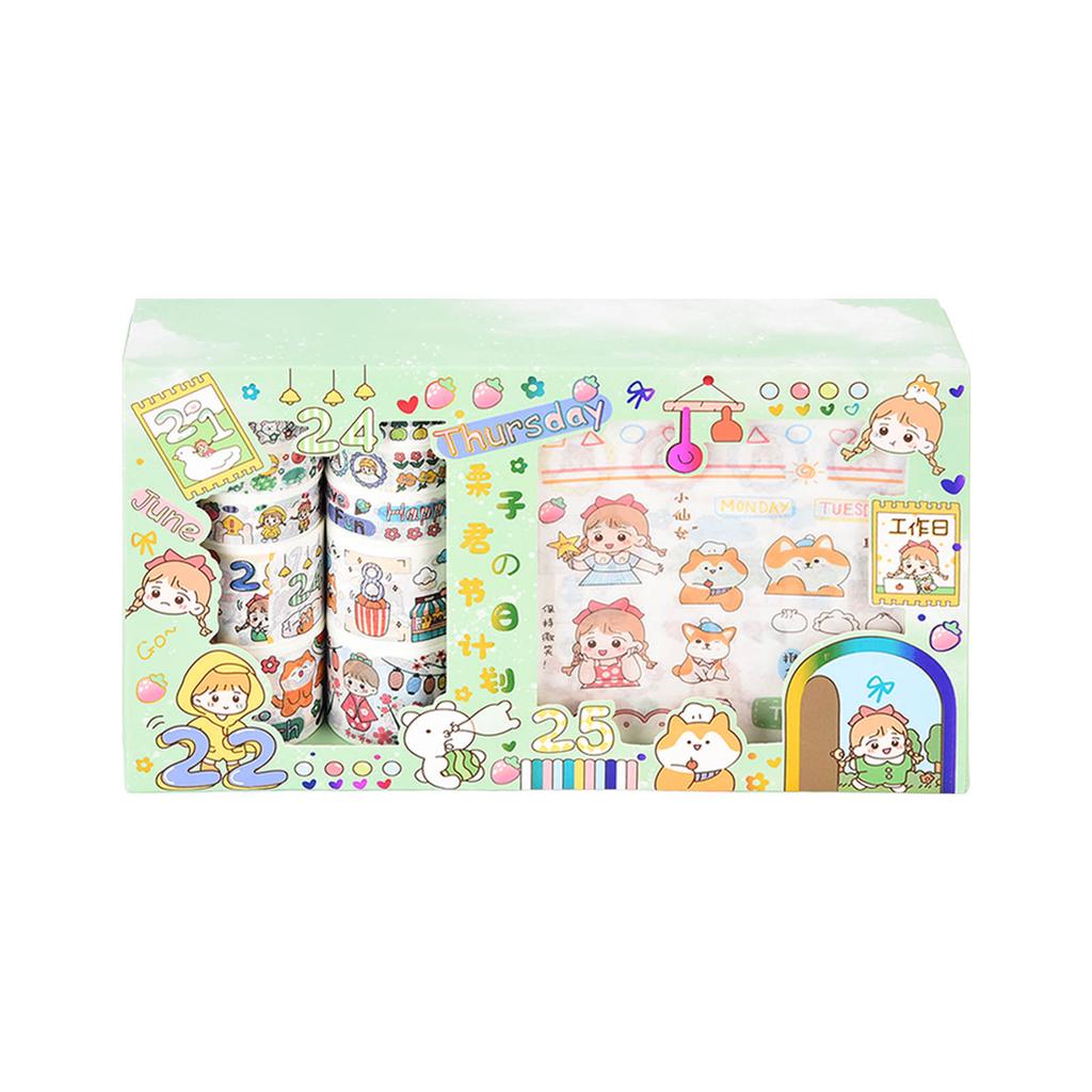 Washi Tape DIY Decoration Repeatedly Paste Leave No Marks No Cutting Washi Tape Set83194 Festival