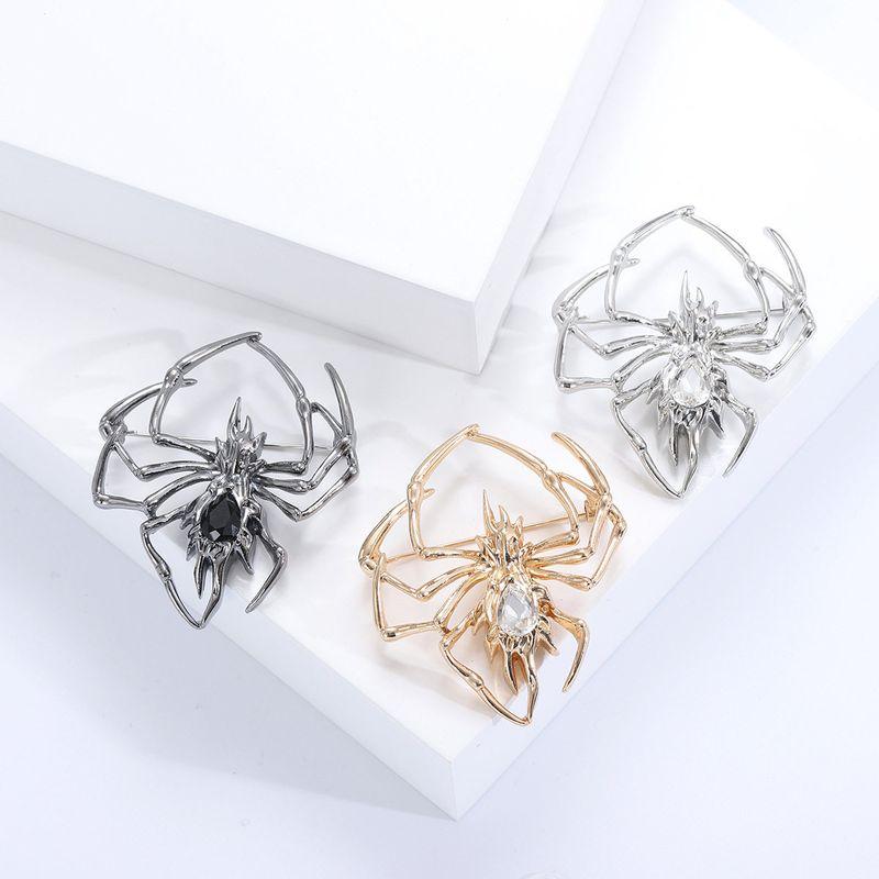 Europe and America Creative Glossy Spider Brooch Fashion Elegant Men Suit Stylish Collar Pin Ornament Alloy Insect Pin