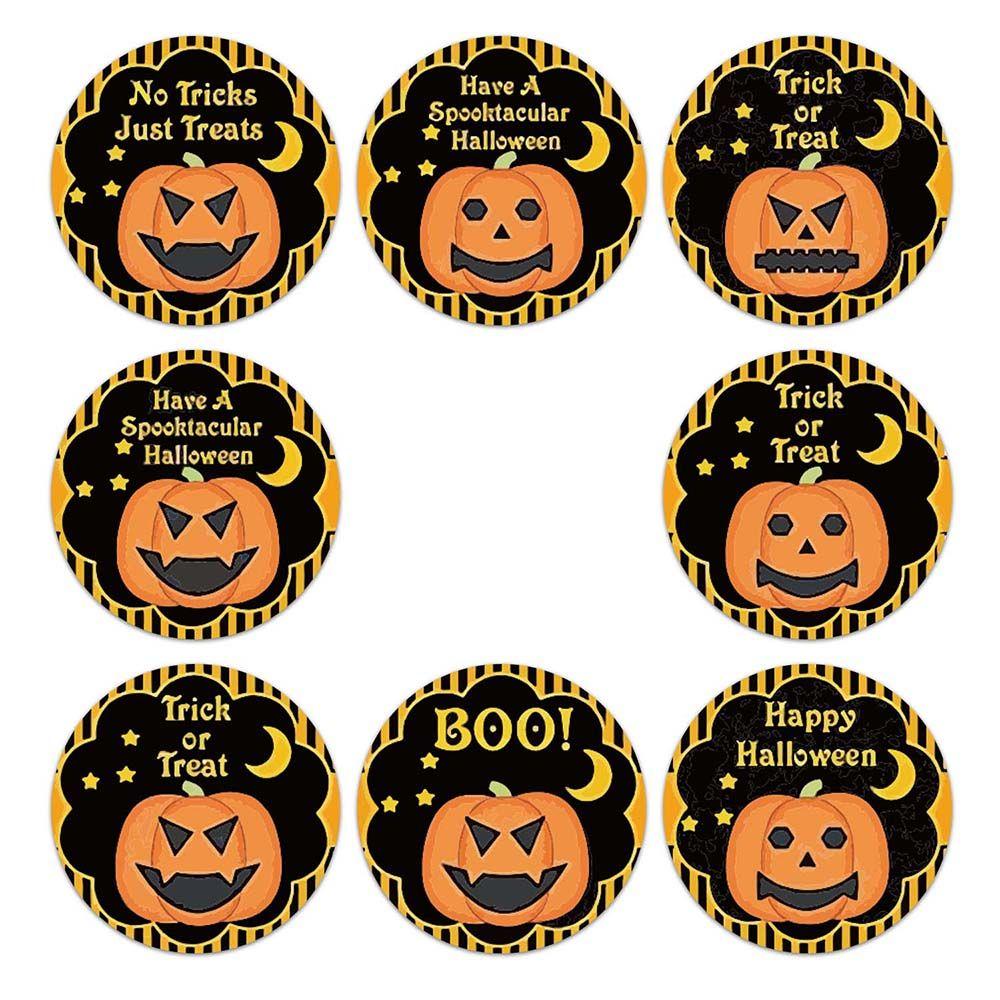 Label Gift Packaging Pumpkin Labels Stickers Halloween Sticker Paper Seal Labels Candy Bags Sticker
