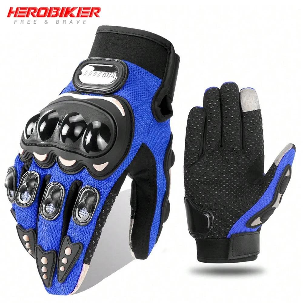 Breathable Motorcycle Gloves Full Finger Touch Screen Compatible Moto Racing Protective Gloves for Bicycle And Summer Use