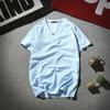 Premium Quality Men Brief T-shirt Summer V-neck Cotton Linen Blouse Top Tee Shirt Plus Size