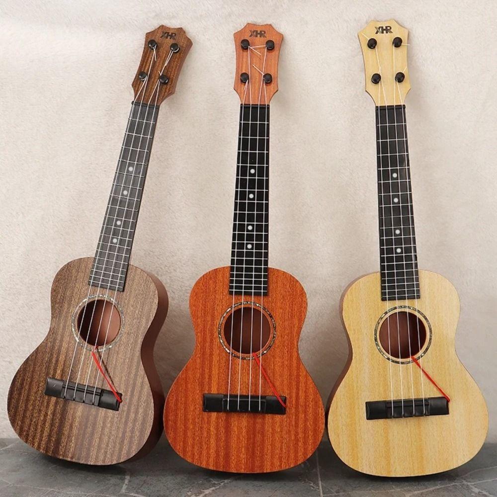 4 Strings Simulation Ukulele Toy Adjustable String Knob Small Guitar Toy Outdoor Games