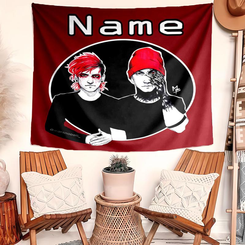 Personalized twenty one pilots Background Tapestry,Custom Name Birthday Party,Multifunctional Wall Decoration for Home Decor,Various Occasions