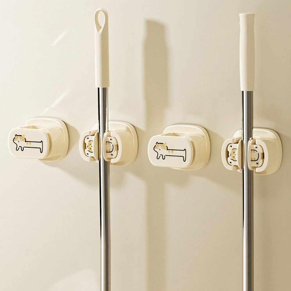 Kunststoff Saugnapf Wischmopp Klemme Wandmontiert Besen Aufbewahrungsregal Besenhalter Balkon