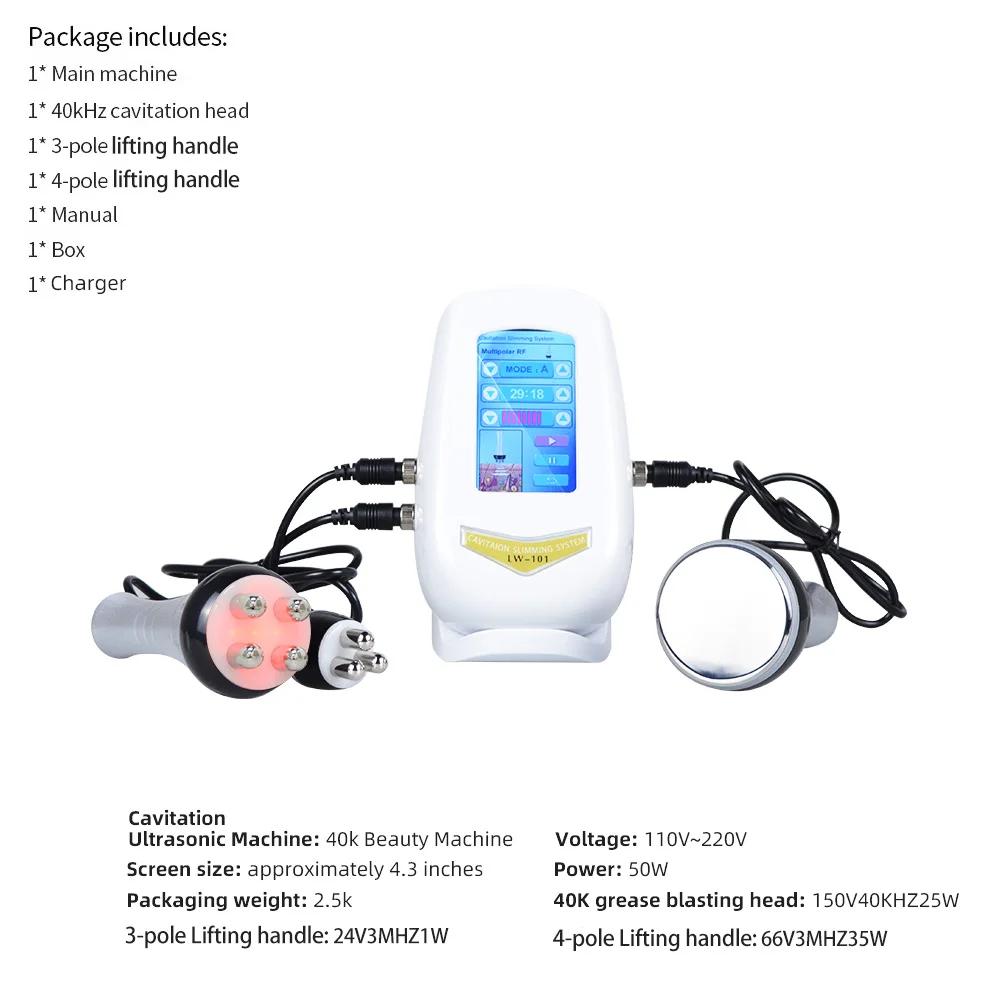 Latest 40KHz Ultrasonic Cavitation Vacuum Beauty Machine Skin Tightening Slim Silhouette Home Use Ergonomic Design