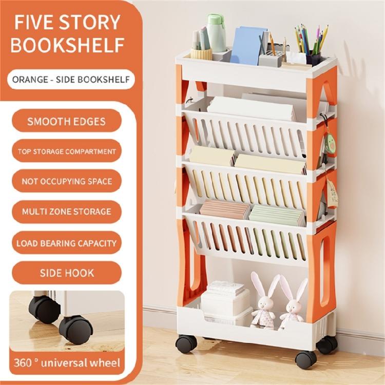 5 Tiers/2 Tiers Mobile Storage Trolley with Wheels Convenient Utility Cart for Kitchen Bathroom Living Room Decoration