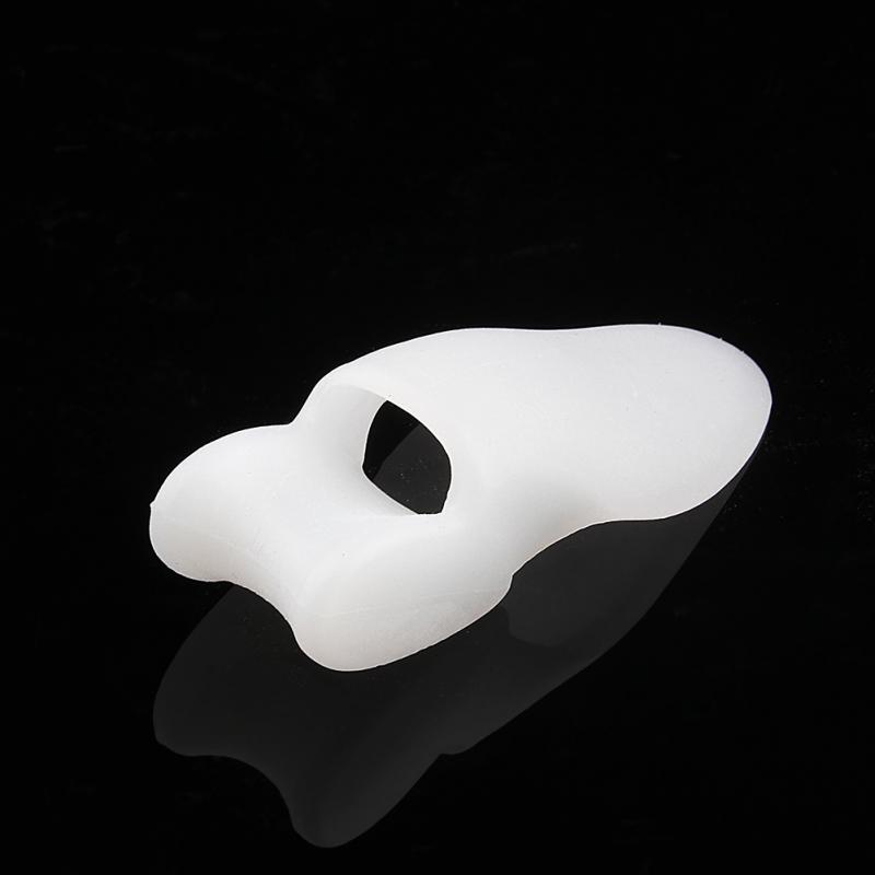 2 Pcs White Silicone Toe Protector Pad Bunion Corrector Straightener Spreader
