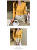 Women's Long Sleeve Slim Knit Cardigan with Colorful Buttons