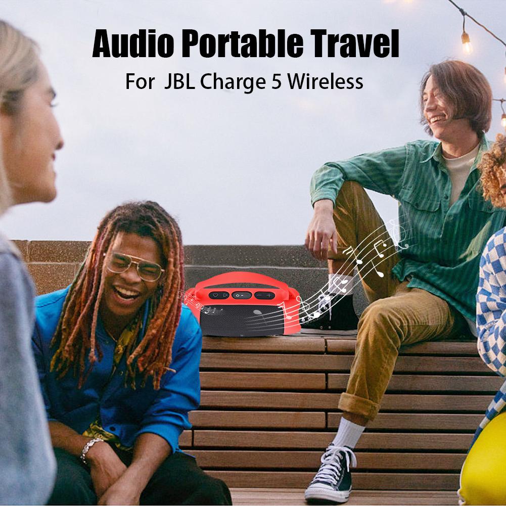 Silikonhülle Wasserdicht Reise Trage Schutz Gel Weiche Haut Stoßfest für JBL Charge 5 Wi-Fi Drahtloser Lautsprecher