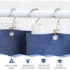 Shower Curtain Hooks, 12Pcs Shower Curtain Rings Rust Proof, Stepped Double Hook Shower Curtain Hooks, Easy Glide Metal Shower Hooks for Shower