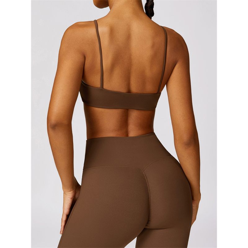 Sexy Sling Beauty Back Yoga Underwear Nude Feel Quick-Drying Sports Bra Women's Workout Clothes Tops High Elastic Vest Push-up