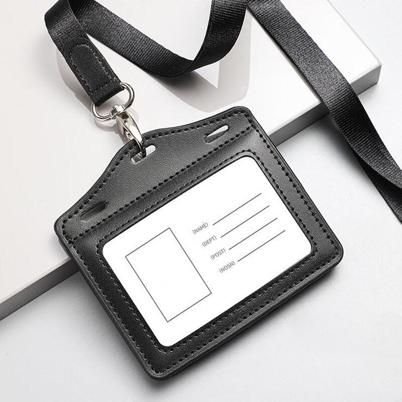 

Многоцветный горизонтальный и вертикальный Держатель для рабочих карточек Бейдж сотрудника ID Защитный чехол Натуральная кожа с ремешком Канцелярские товары Horizontal