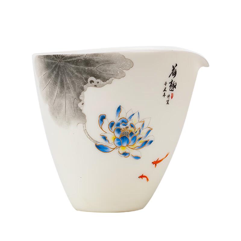 Chaxun Gold-Painted Blue Lotus Ceramic Tea Pitcher