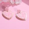 Söta kärleksbrev Kuvert Kex Rosa Hjärtformade Örhängen För Kvinnor Romantisk Bröllopsfest Örhängen Smycken Present