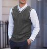 Men's Knitted Vest, Sleeveless, Casual V-neck, Thickened Waistcoat