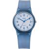 Q&Q Analog-Uhr 10 ATM Wasserdicht mit Polyurethan-Armband V06A-519VK Blau/Skelett
