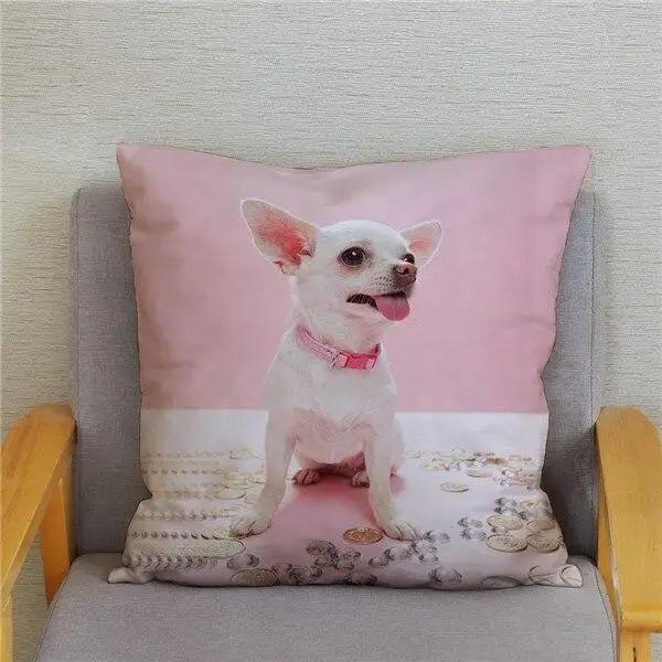 Cute Mini Chihuahua Dog Decorative Pillowcase Office Living Room Car Ornaments Home Pillowcase