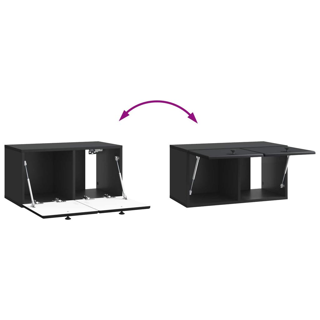 Wall Mounted TV Cabinet 59.5 X 31 X 30 Cm Black