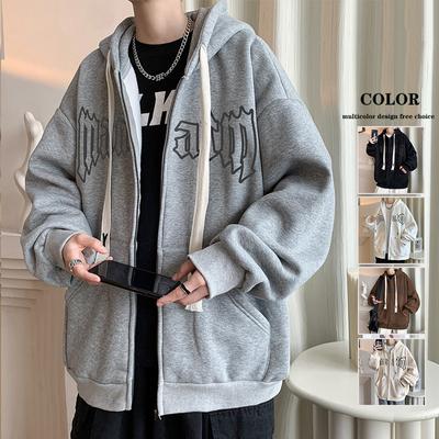Kapuzenpullover Herrenjacke Hong Kong Style Trend Marke Paar Lose Top Kleidung Strickjacke Jungen Schwerer Hoodie