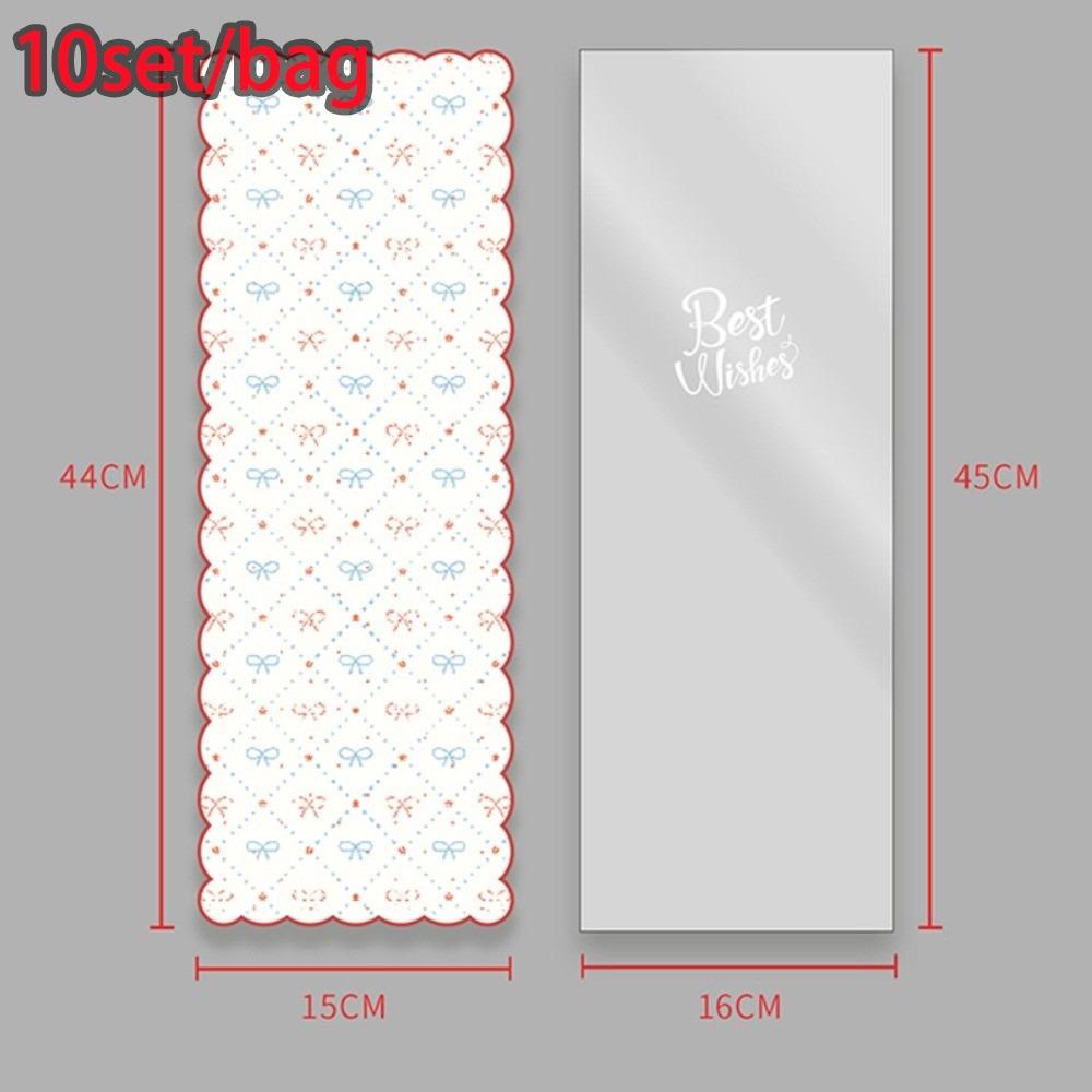 10pcs Bow Flower Packaging Bag Waterproof DIY Single Rose Sleeves Floral Material Packaging Transparent Bouquet Packaging Sleeve