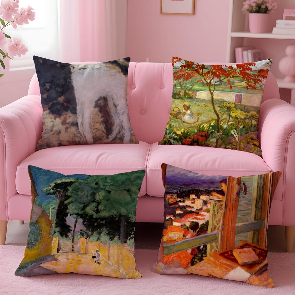 Art PPierre Bonnard Cushion Cover Pillow Case Soft Skin Friendly Fabric Comfort Concealed Zipper