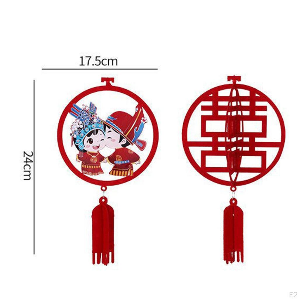 Düğün Süslemeleri Damat ve Gelin Kolye Kırmızı Asılı Süsleme Çin Latte Sanatları